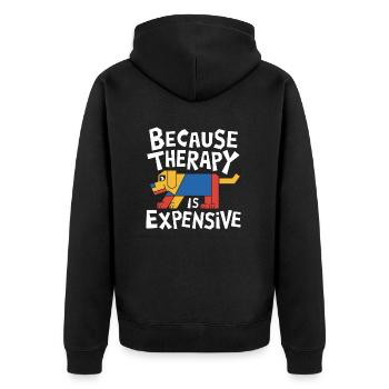 Labrador love heals everything - Unisex Premium Organic Zip Hoodie - black - Back - Nico (187cm)