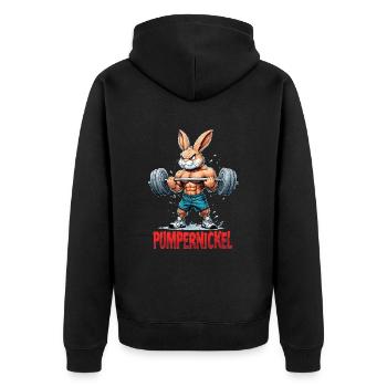 Pumpernickel - Lapin en musculation - Veste à capuche bio Premium Unisexe - noir - Dos - Nico (187cm)