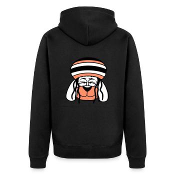 Dog Reggae Dreadlocks Hat Chill Relaxed Cool - Unisex Premium Organic Zip Hoodie - black - Back - Nico (187cm)