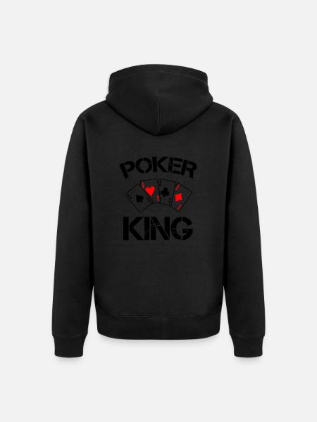 Poker King - Unisex Premium Organic Zip Hoodie - black
