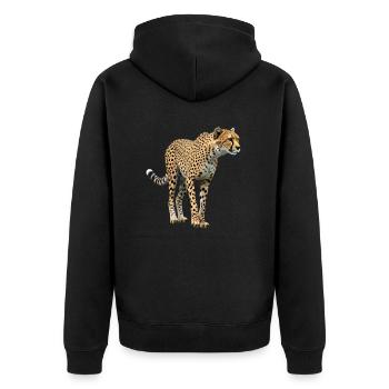 Guépard réel - Veste à capuche bio Premium Unisexe - noir - Dos - Nico (187cm)