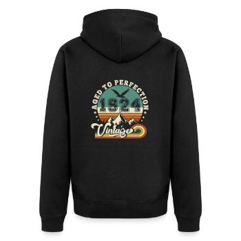 Vintage 1925: Limited Edition - 100th Anniversary - Unisex Premium Organic Zip Hoodie - black - Back - Nico (187cm)