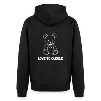 Love to Cuddle - Unisex Premium Organic Zip Hoodie - black - Back - Nico (187cm)