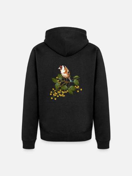 Bunter Vogel - Unisex Premium Bio Zip Hoodie - Schwarz