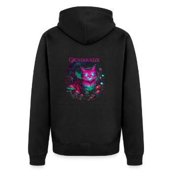 Cheshire Cat original amélioré - Veste à capuche bio Premium Unisexe - noir - Dos - Nico (187cm)