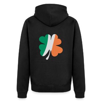 Irland - Unisex Premium Bio Zip Hoodie - Schwarz - Hinten - Nico (187cm)