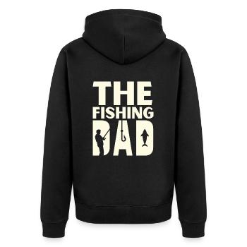 Le papa pêcheur - cadeau parfait pour la fête des pères - Veste à capuche bio Premium Unisexe - noir - Dos - Nico (187cm)