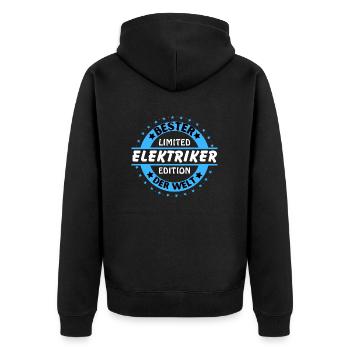 Best electrician in the world - Unisex Premium Organic Zip Hoodie - black - Back - Nico (187cm)