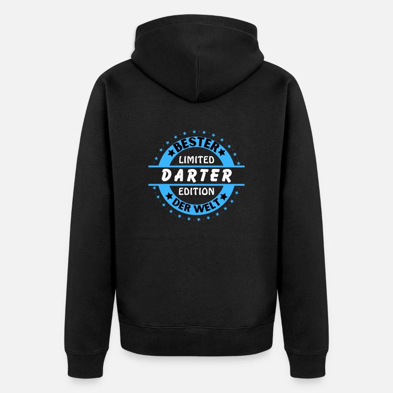 Bester Darter der Welt - Unisex Premium Bio Zip Hoodie - Schwarz