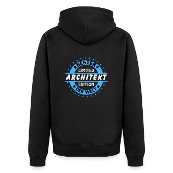 Best Architect in the World - Unisex Premium Organic Zip Hoodie - black - Back - Nico (187cm)