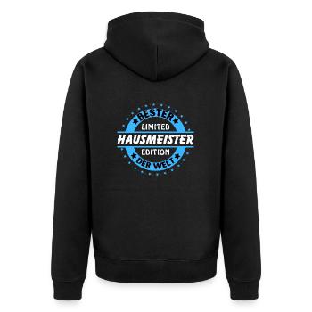 Best janitor in the world - Unisex Premium Organic Zip Hoodie - black - Back - Nico (187cm)