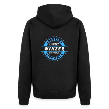 Best winemaker in the world - Unisex Premium Organic Zip Hoodie - black - Back - Nico (187cm)