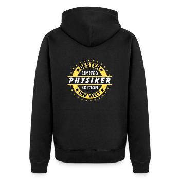 Bester Physiker der Welt - Unisex Premium Bio Zip Hoodie - Schwarz - Hinten - Nico (187cm)