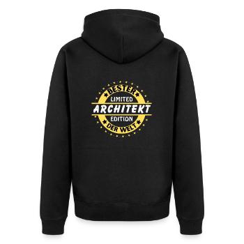 Best architect in the world - Unisex Premium Organic Zip Hoodie - black - Back - Nico (187cm)