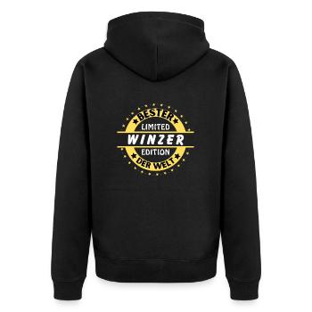 Best winemaker in the world - Unisex Premium Organic Zip Hoodie - black - Back - Nico (187cm)