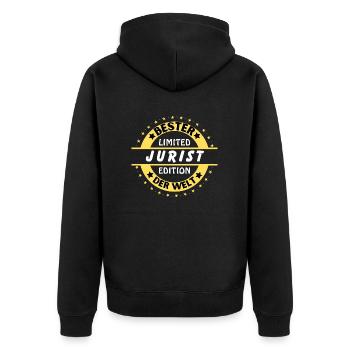 Bester Jurist der Welt - Unisex Premium Bio Zip Hoodie - Schwarz - Hinten - Nico (187cm)