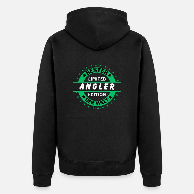 Bester Angler der Welt - Unisex Premium Bio Zip Hoodie - Schwarz