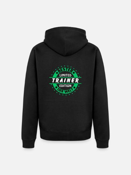 Bester Trainer der Welt - Unisex Premium Bio Zip Hoodie - Schwarz