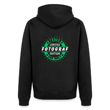 Bester Fotograf der Welt - Unisex Premium Bio Zip Hoodie - Schwarz - Hinten - Nico (187cm)