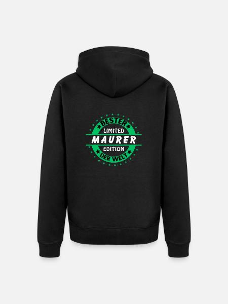 Bester Maurer der Welt - Unisex Premium Bio Zip Hoodie - Schwarz