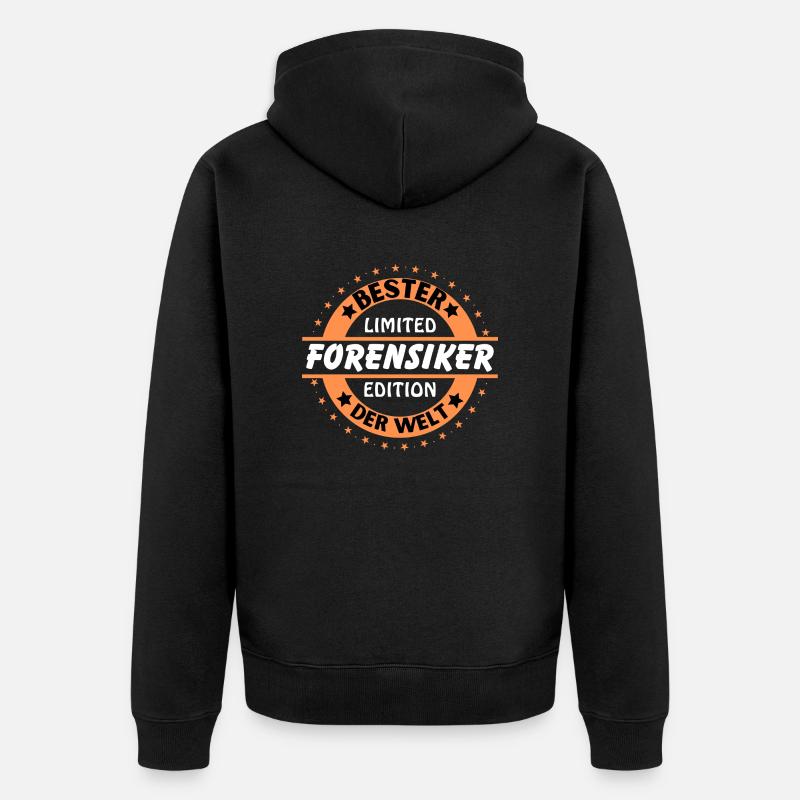 Bester Forensiker der Welt - Unisex Premium Bio Zip Hoodie - Schwarz