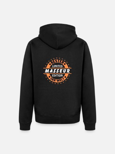 Bester Masseur der Welt - Unisex Premium Bio Zip Hoodie - Schwarz