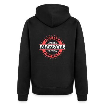 Best electrician in the world - Unisex Premium Organic Zip Hoodie - black - Back - Nico (187cm)