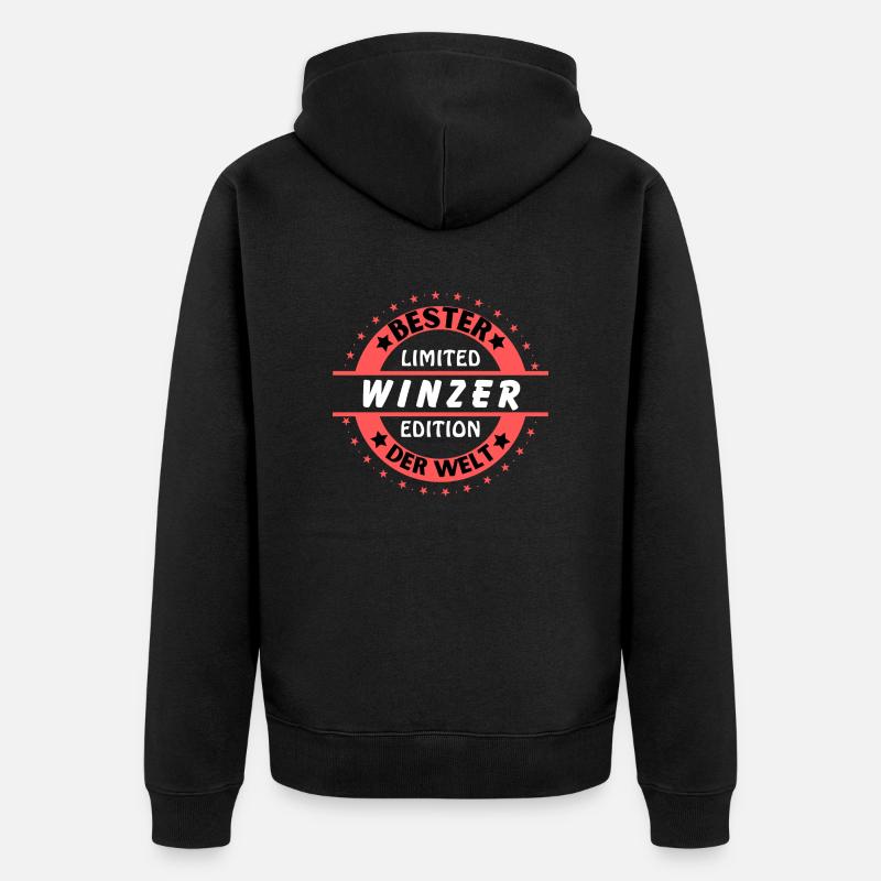 Bester Winzer der Welt - Unisex Premium Bio Zip Hoodie - Schwarz
