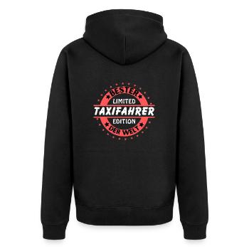 Bester Taxifahrer der Welt - Unisex Premium Bio Zip Hoodie - Schwarz - Hinten - Nico (187cm)