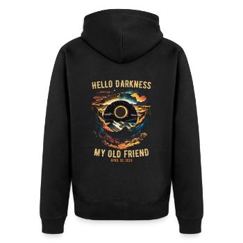 Hello Darkness My Old Friend Solar Eclipse - Veste à capuche bio Premium Unisexe - noir - Dos - Nico (187cm)