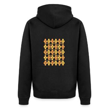 Art abstrait géométrique carré géométriques coloré - Veste à capuche bio Premium Unisexe - noir - Dos - Nico (187cm)