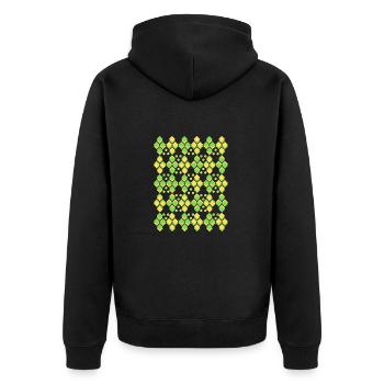 Geometrische abstrakte Kunst > geometrisches Quadrat colo - Unisex Premium Bio Zip Hoodie - Schwarz - Hinten - Nico (187cm)