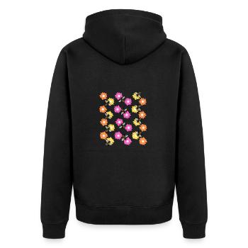 Fleurs d'abeille idée de cadeau - Veste à capuche bio Premium Unisexe - noir - Dos - Nico (187cm)