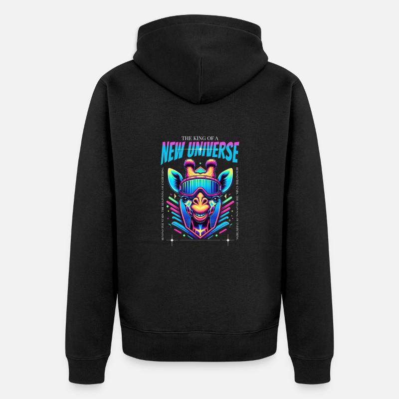 King Giraffe - Unisex Premium Bio Zip Hoodie - Schwarz