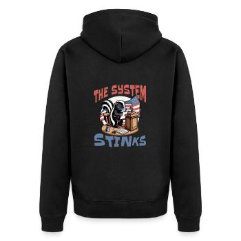 Le système politique pue - Veste à capuche bio Premium Unisexe - noir - Dos - Nico (187cm)