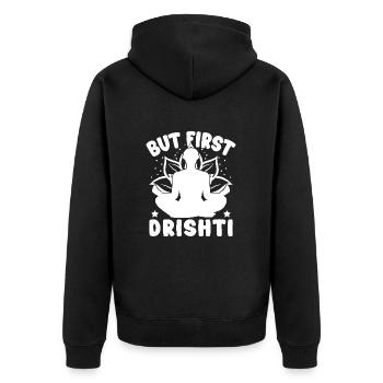 Amateurs de Pilates Mais d’abord Drishti Pilates - Veste à capuche bio Premium Unisexe - noir - Dos - Nico (187cm)