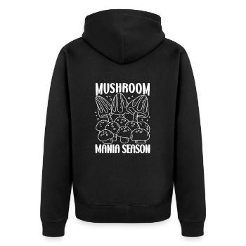 Morilles Mania Saison Champignon - Veste à capuche bio Premium Unisexe - noir - Dos - Nico (187cm)