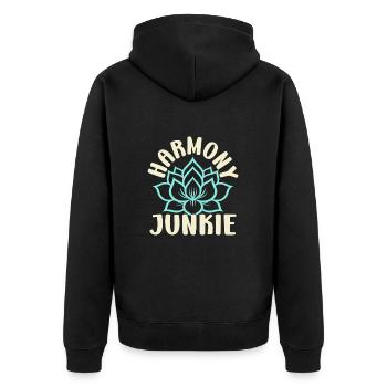 Yoga Harmony Junkie Drôle de Yoga - Veste à capuche bio Premium Unisexe - noir - Dos - Nico (187cm)