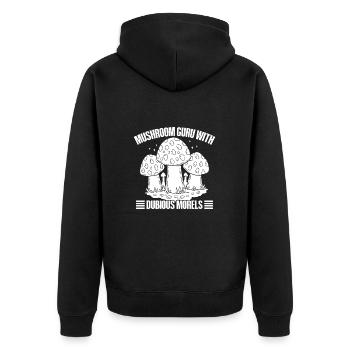 Gourou des morilles aux champignons douteux - Veste à capuche bio Premium Unisexe - noir - Dos - Nico (187cm)