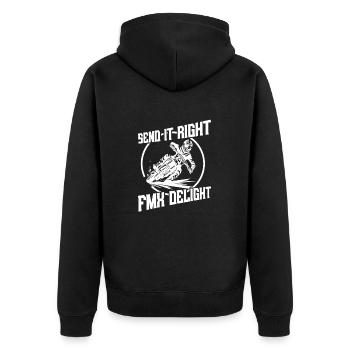 Dirt Bike Rider FMX Delight MX Motocross Supercross - Unisex Premium Organic Zip Hoodie - black - Back - Nico (187cm)