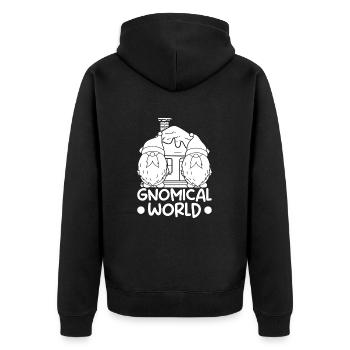Gnome Costume Men Gnomical World Gnome - Unisex Premium Bio Zip Hoodie - Schwarz - Hinten - Nico (187cm)