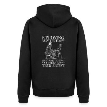 Funny Art Painter Sketching Takes A True Artist - Unisex Premium Bio Zip Hoodie - Schwarz - Hinten - Nico (187cm)