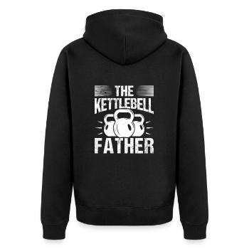 Gym Junkies The Kettlebell Father Calisthenics - Unisex Premium Organic Zip Hoodie - black - Back - Nico (187cm)