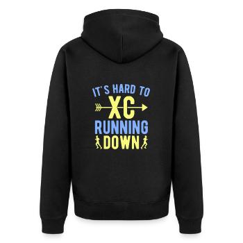Funny XC Running Gift XC Runner Edition - Unisex Premium Organic Zip Hoodie - black - Back - Nico (187cm)