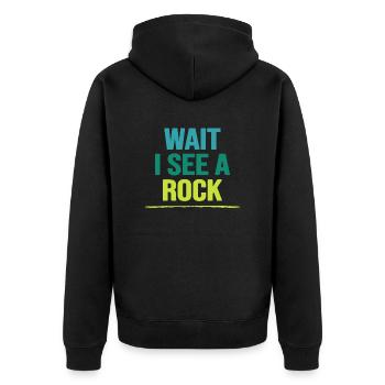 bouldern boulderfelsen freiklettern boulderroute - Unisex Premium Bio Zip Hoodie - Schwarz - Hinten - Nico (187cm)