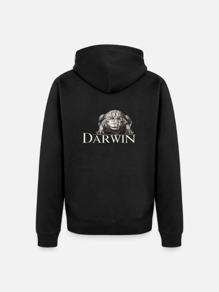 Darwin Aligator - Unisex Premium Organic Zip Hoodie - black
