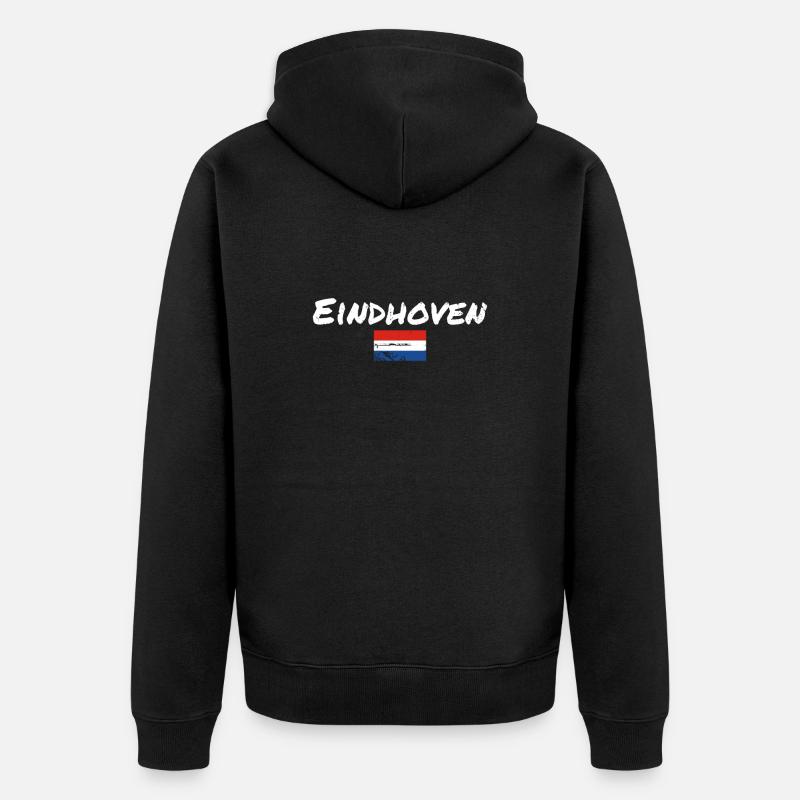 Eindhoven Pays-Bas Drapeau néerlandais - Veste à capuche bio Premium Unisexe - noir