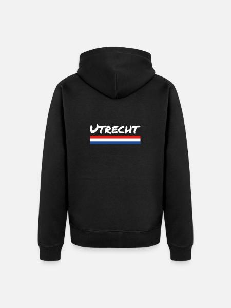 Utrecht Netherlands Dutch flag - Unisex Premium Organic Zip Hoodie - black