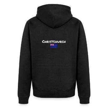 Christchurch Nouvelle-Zélande Drapeau de la Nouvelle-Zélande - Veste à capuche bio Premium Unisexe - noir - Dos - Nico (187cm)