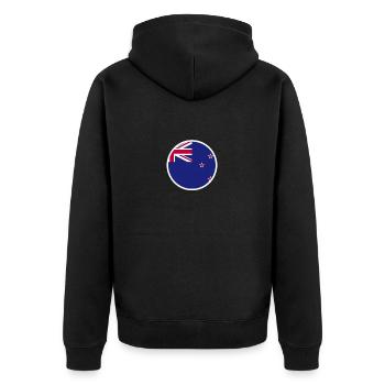 Nouvelle-Zélande Drapeau Nouvelle-Zélande Nouvelle-Zélande - Veste à capuche bio Premium Unisexe - noir - Dos - Nico (187cm)